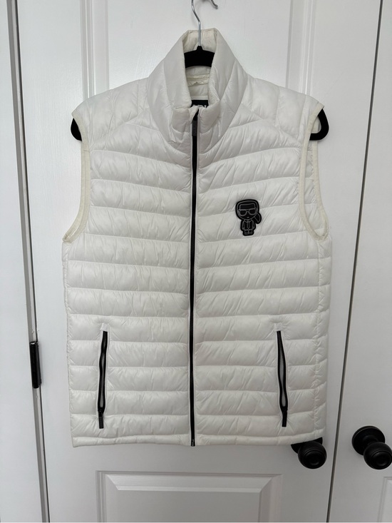 Karl Lagerfeld Other - Karl Lagerfeld White Quilted Down-Style Vest with Logo Patch
